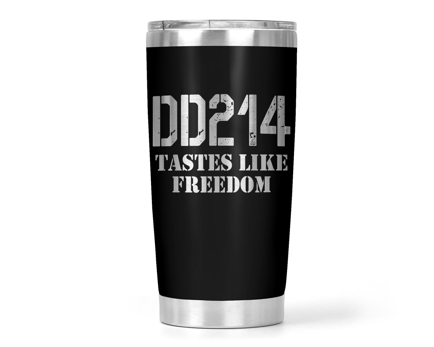 DD214 Tastes Like Freedom Tumbler, Military Veteran Cup Gift, 20 Oz