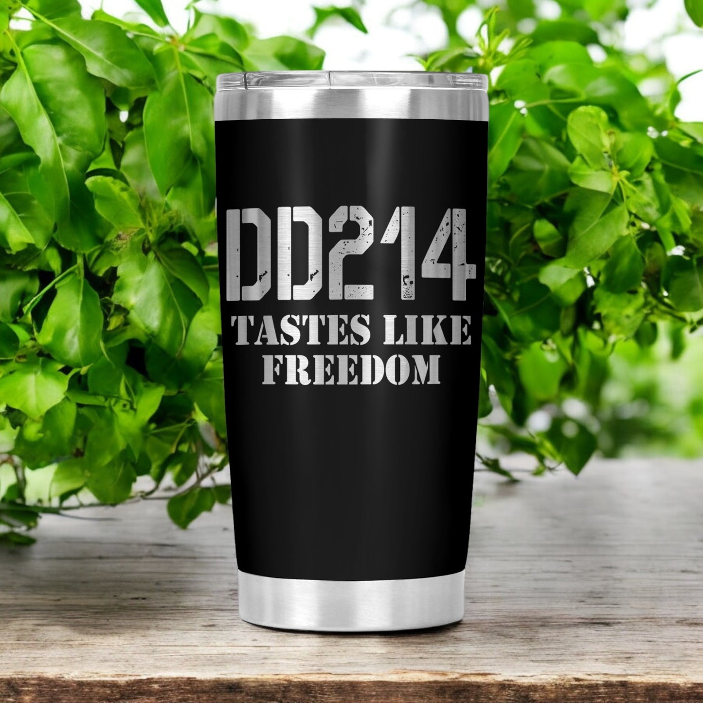 DD214 Tastes Like Freedom Tumbler, Military Veteran Cup Gift, 20 Oz
