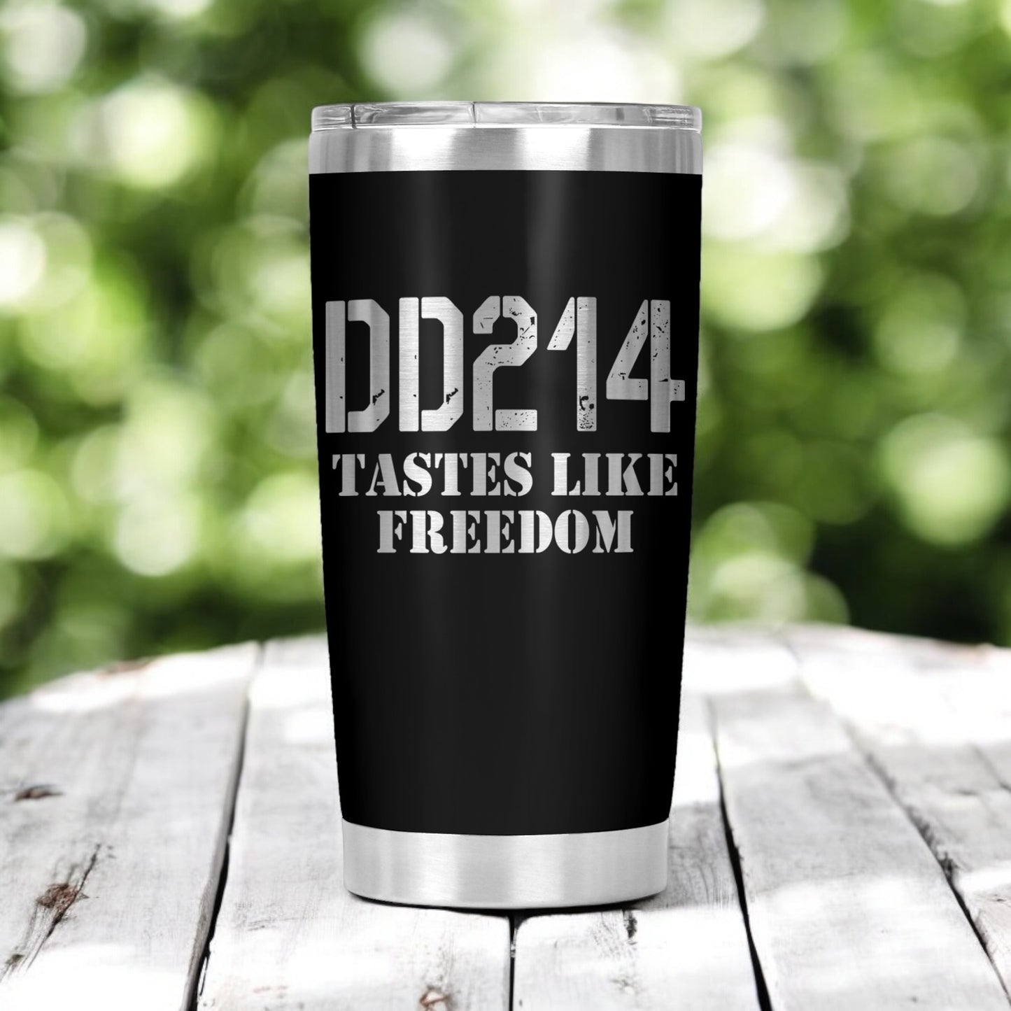 DD214 Tastes Like Freedom Tumbler, Military Veteran Cup Gift, 20 Oz
