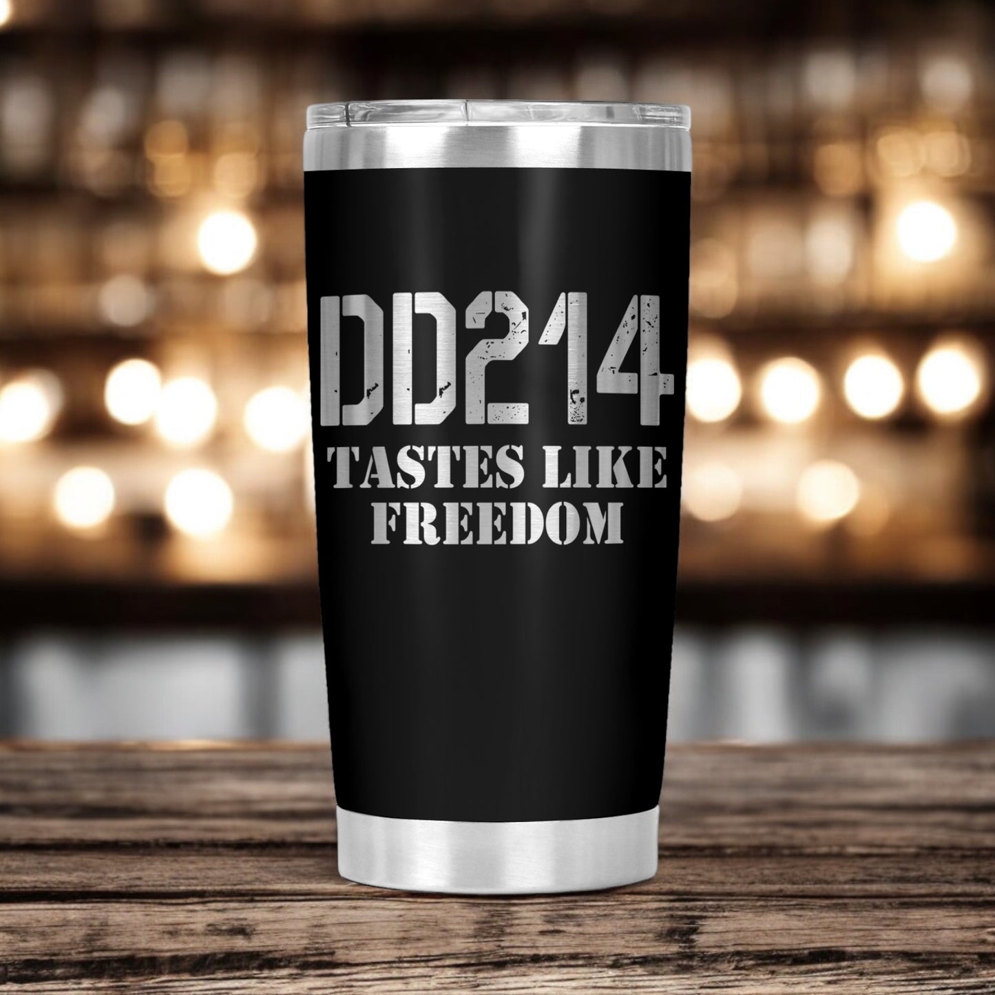 DD214 Tastes Like Freedom Tumbler, Military Veteran Cup Gift, 20 Oz