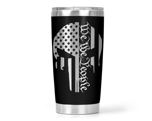 American Flag Punisher Skull Tumbler, Birthday Gift, Veteran Gift, Funny Cup Gift, Valentine's Day Gift, Anniversary Gift 20 Oz Tumbler