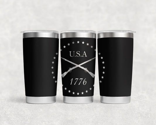 1776 Cross Rifles Tumbler , Birthday Gift, Veteran Gift, Funny Cup Gift, Valentine's Day Gift, Anniversary Gift 20 Oz Tumbler